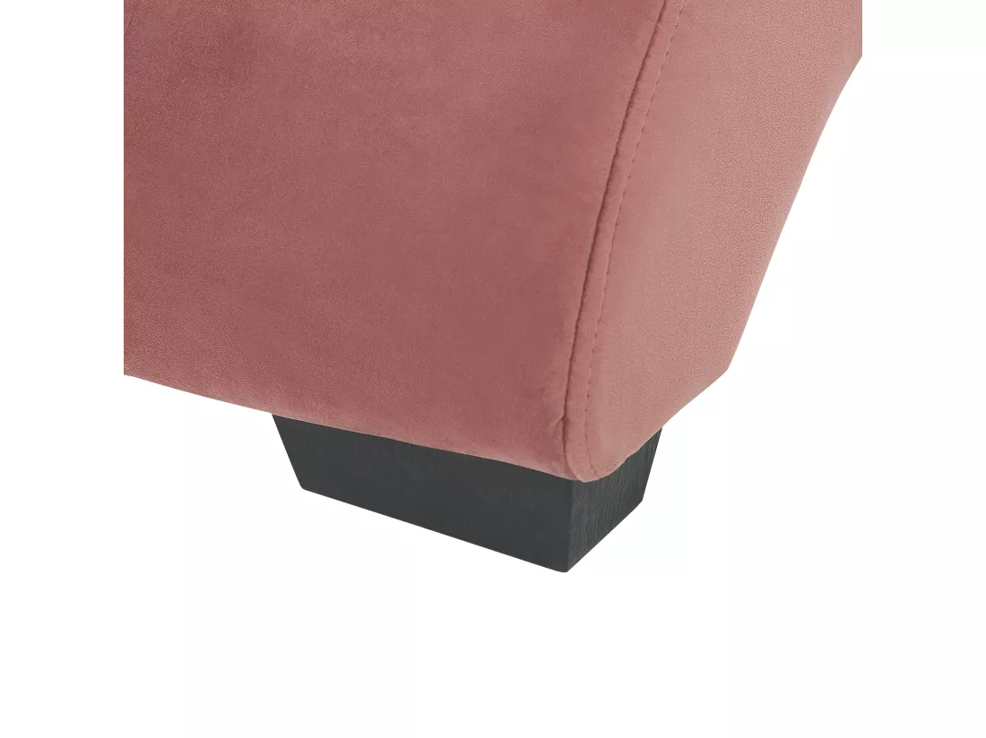Chaise longue en velours rose avec port USB et haut-parleur bluetooth SIMORRE