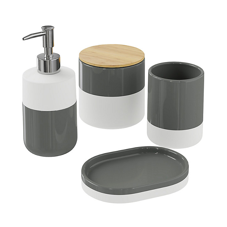 Gobelet Koros blanc et anthracite GoodHome
