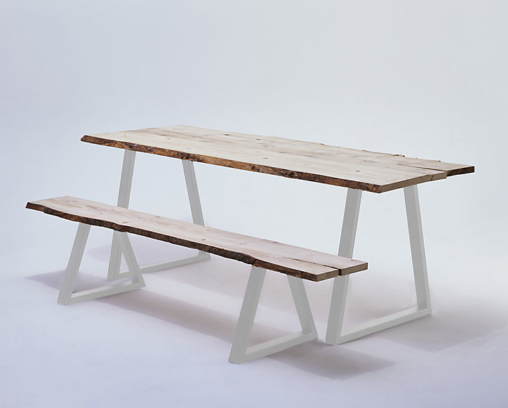 Pied de banc modèle trapèze Mottez H. 40 cm métal blanc