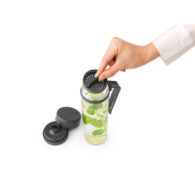 Brabantia Make & Take waterfles met zeef 0,5 liter - Dark Grey