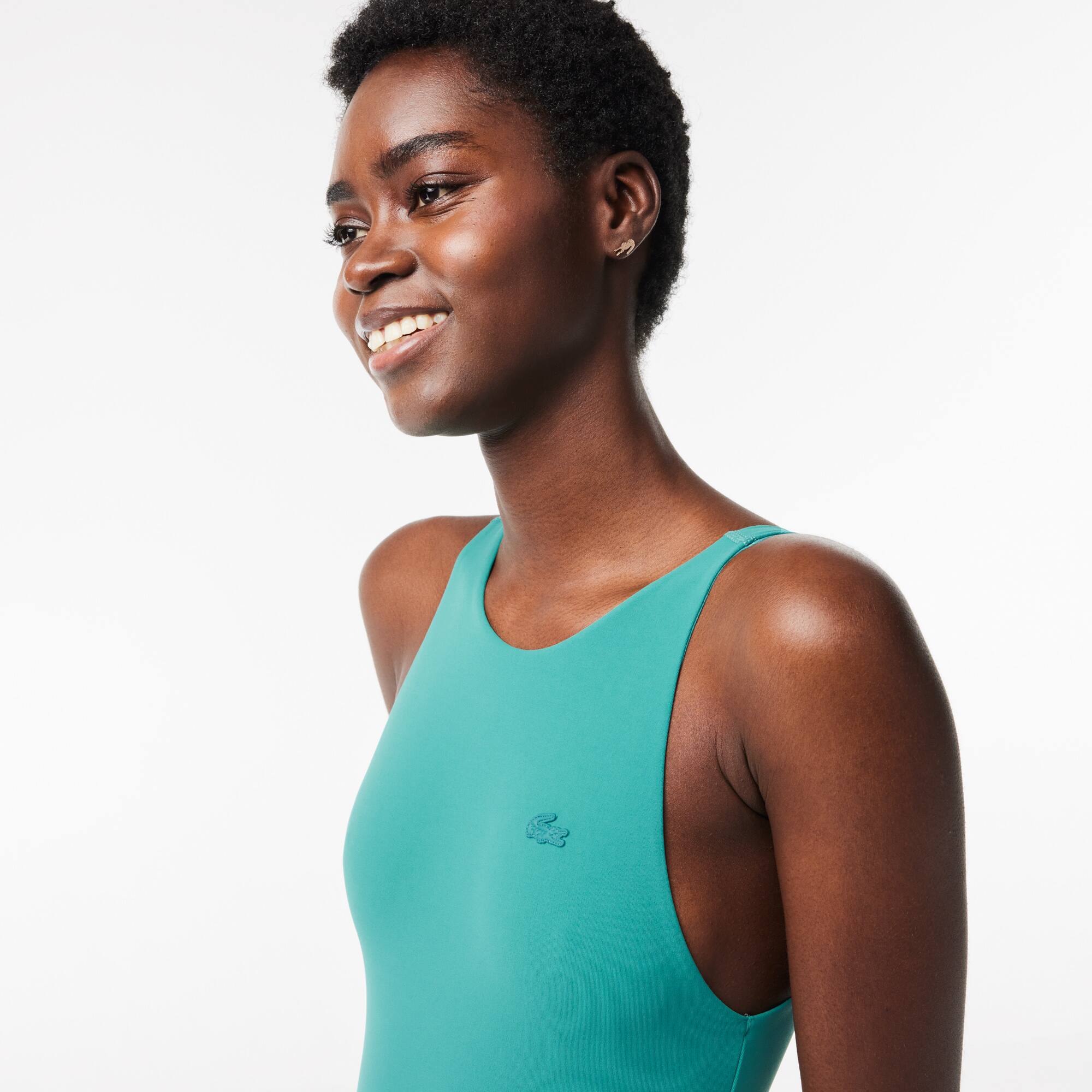 Damen LACOSTE Badeanzug aus recyceltem Polyamid Bademode - Blau - Lacoste - Damen