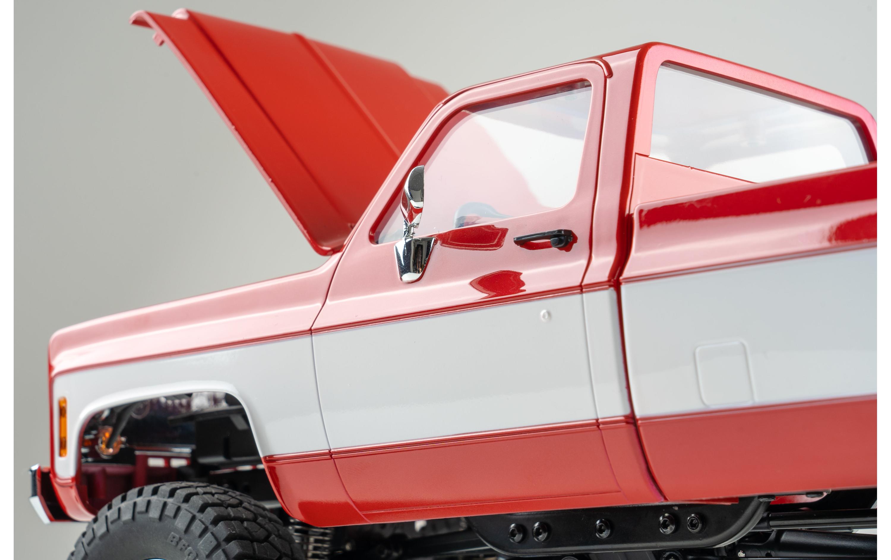 Scale Crawler FCX18 Chevrolet K10 Rot, RTR, 1:18<br>Mini Rock Crawler mit detaillierter Chevy K10 Pick-Up Karosserie und 2-Gang Getriebe