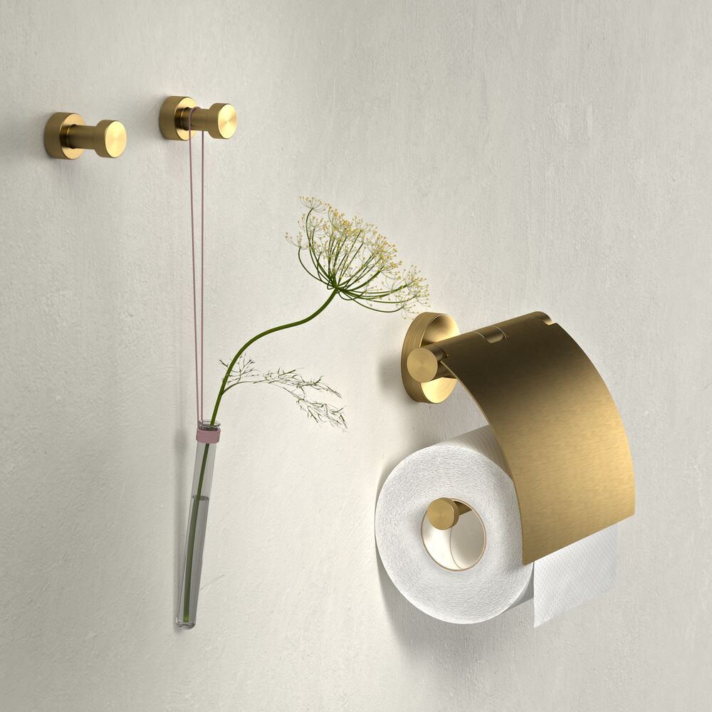 Geesa Nemox toiletrolhouder met klep goud geborsteld