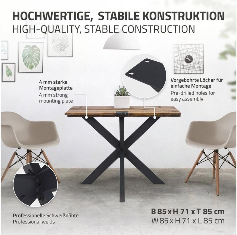 Tafelpoten - Zwart - Metaal - Draagvermogen tot 150 kg
