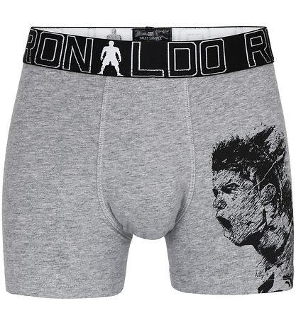 Ronaldo Boxershorts - 2-pak - Gråmeleret/Sort m. M?nster