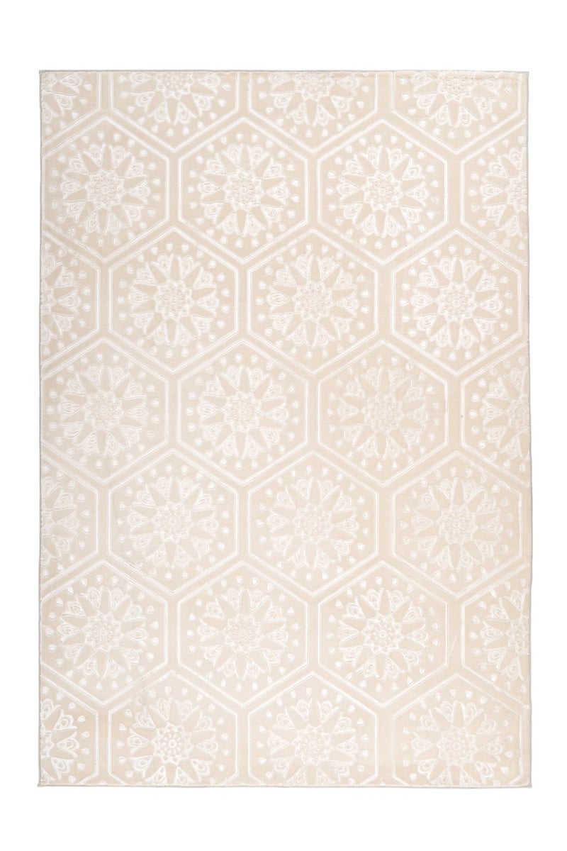 Kortpolig vloerkleed Blissique Crème Modern, Klassiek 80 x 300 cm