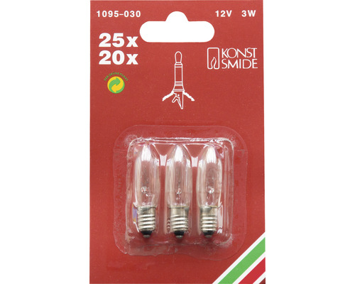 Konstsmide vervangingslamp, set van 3, warm wit licht, voor 2032