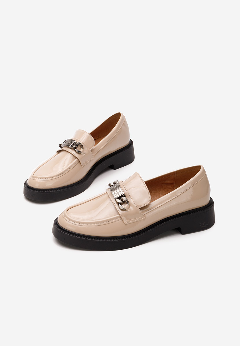 Mocassins à semelle épaisse beige Haruna