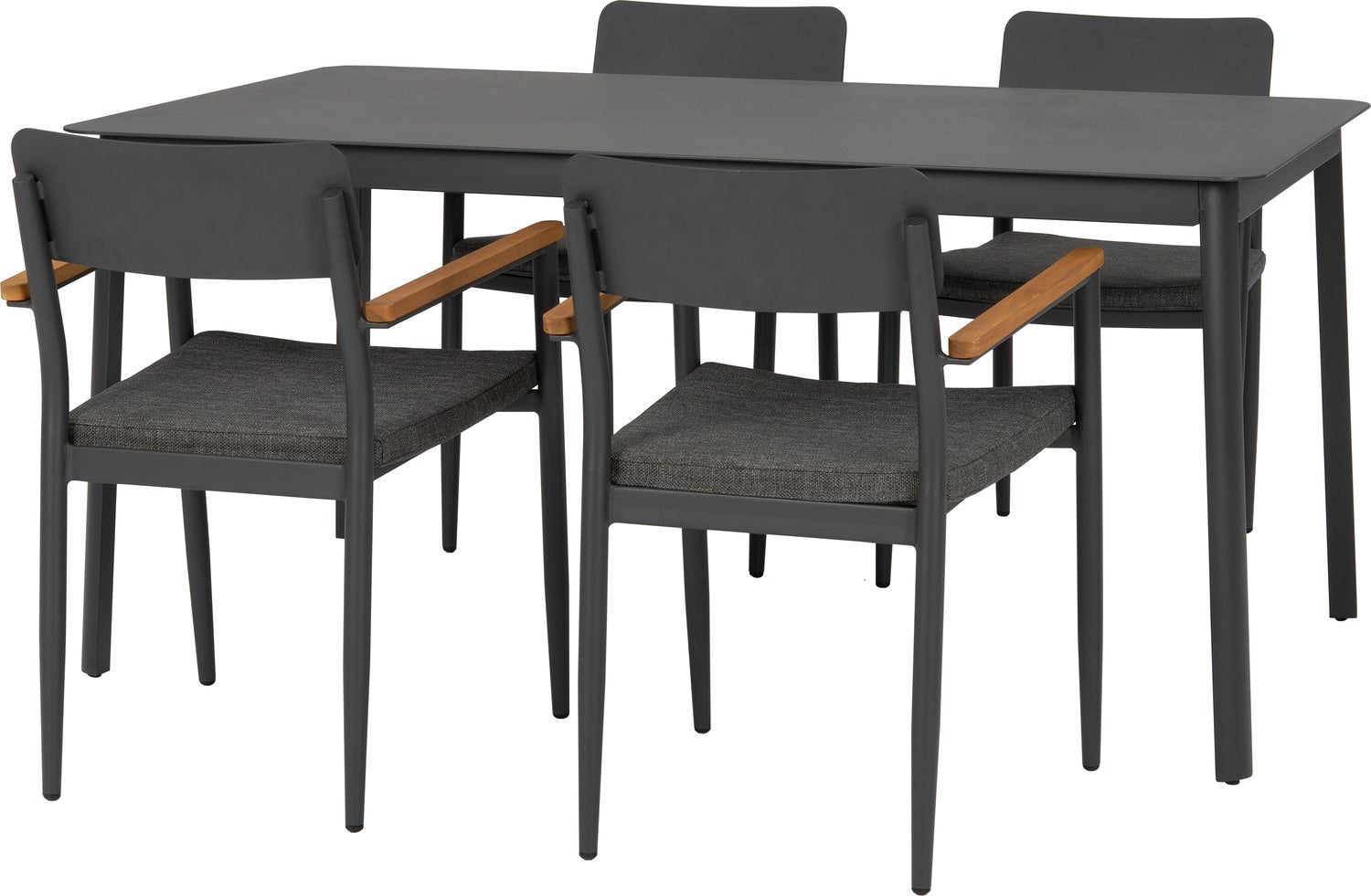 Intratuin 4-zits diningset Suze aluminium grijs