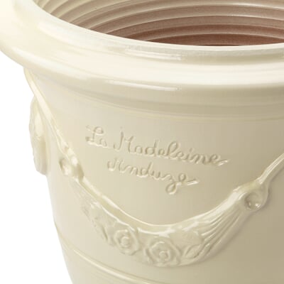 Pflanzkübel Vase d’Anduze, Cremeweiß, Groß