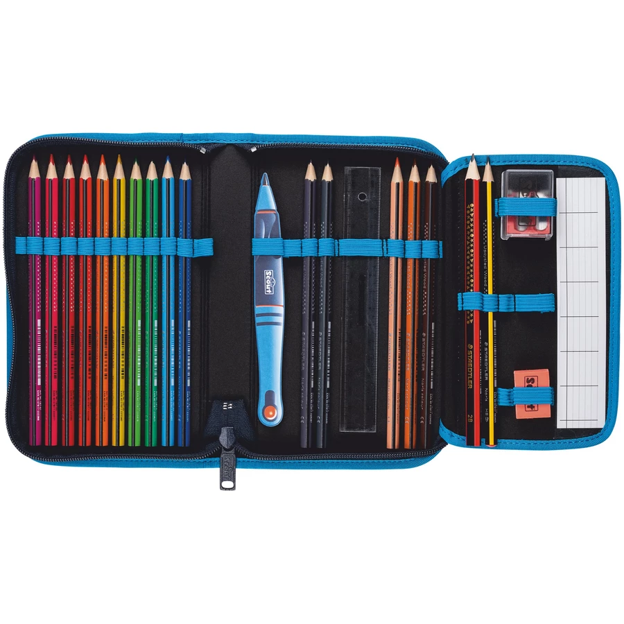 Scout Alpha Exklusiv Safety Light - Schulranzen Set 5tlg. Polar Blue