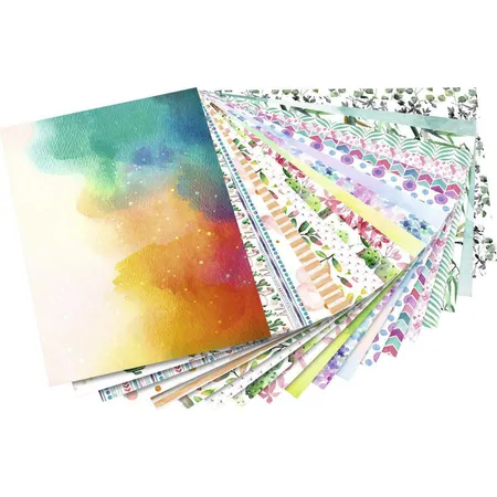 Folia Motivblock Aquarell, 270 g/qm, ca. 24 x 34 cm, 20 Blatt sortiert in 20 verschiedenen Motiven
