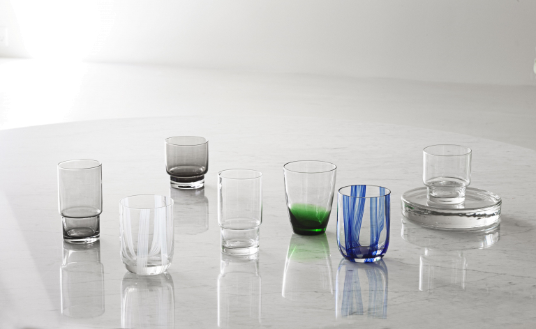 Normann Copenhagen Stripe glas 39cl white stripes