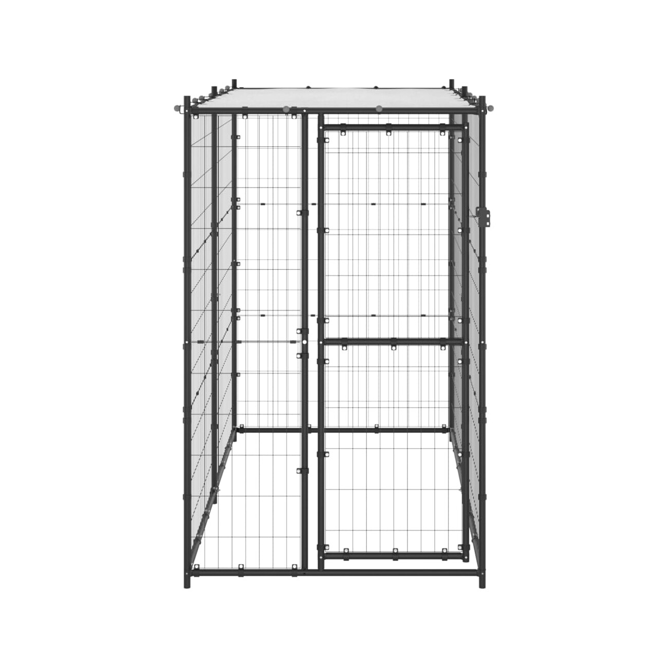 VidaXL Outdoor-Hundezwinger Stahl mit Dach