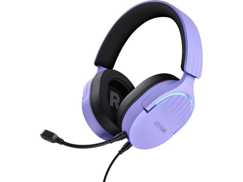 Trust Headset GXT 490 FAYZO Schwarz/Violett Leistungsstarkes ohrumschliessendes 7.1 USB-Gaming-Headset für ein immersives Gaming-Erlebnis
