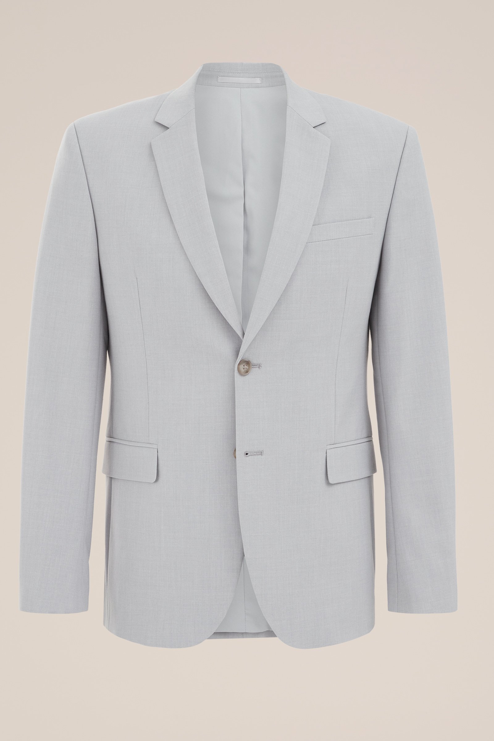 slim fit blazer Fundamentals Lichtgrijs gemeleerd