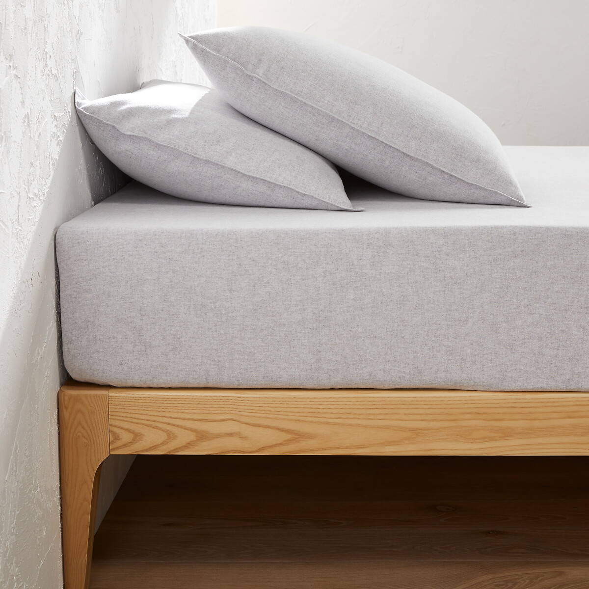 LA REDOUTE INTERIEURS<br>Lençol de baixo com elástico, flanela de algodão, capuz de 30 cm, Clara