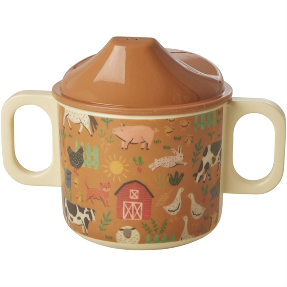 Brown Farm Totable Melamin Baby Kop med Håndtag