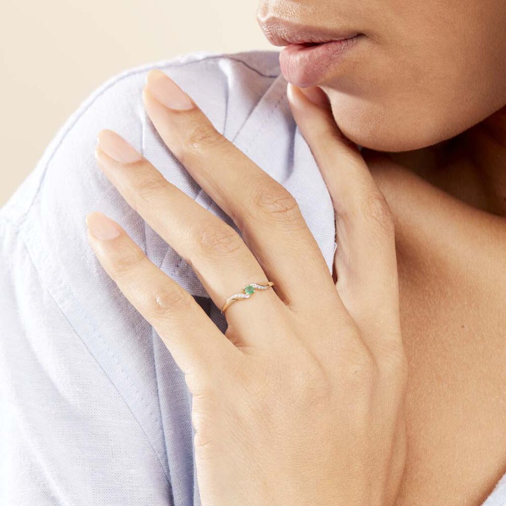 Bague Or Jaune Levenez Emeraude