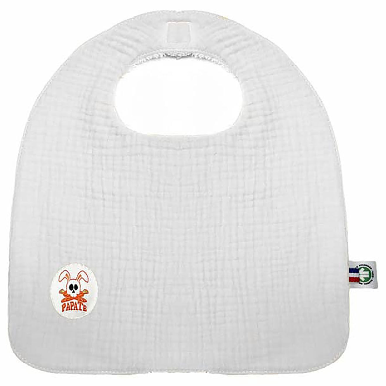 Papate Bavoir en Coton Bio blanc - 20x25 cm