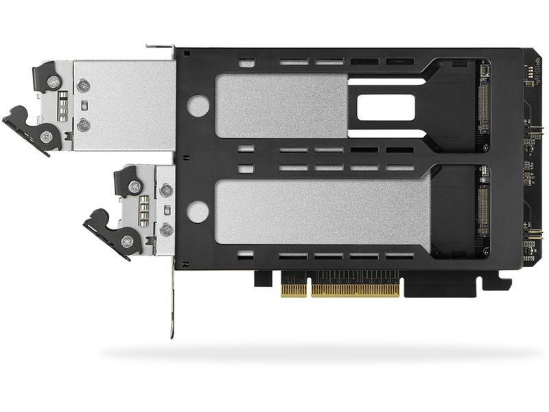 ICY DOCK Wechselrahmen ToughArmor MB842MP-B Wechselrahmen für 2x M.2 NVMe SSD für PCIe-Steckplatz