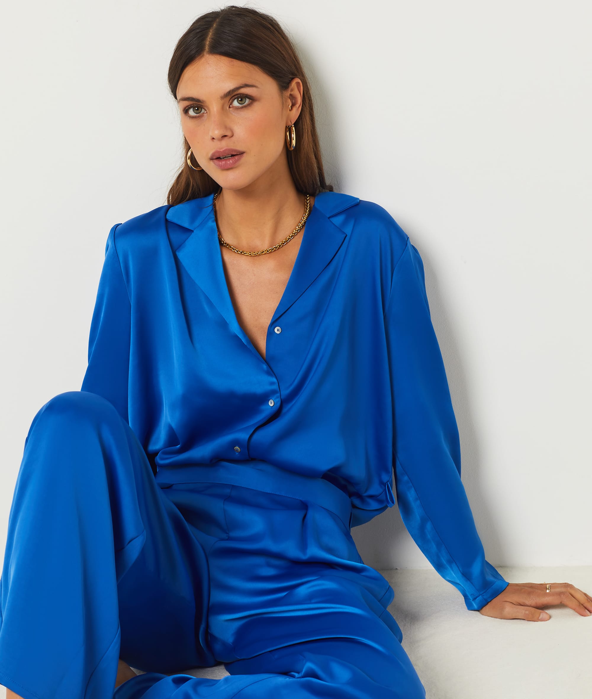 Chemise de pyjama à nouer