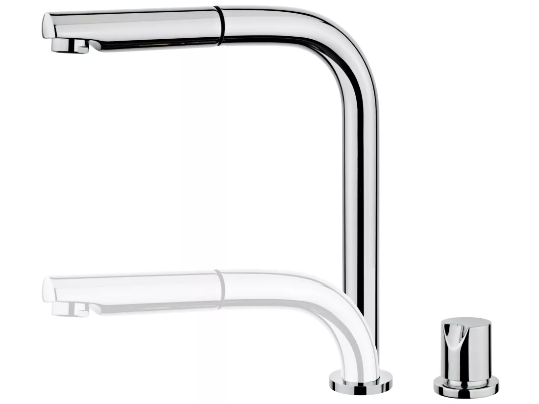 Magic mitigeur évier chromé escamotable extractible 2 trous 'spécial fenêtre' - Essebagno