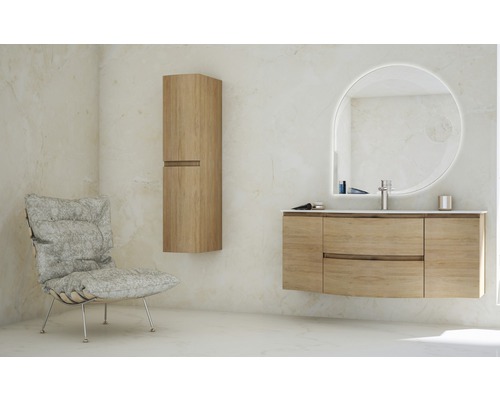 Wastafelmeubel Vague 69 cm Tobacco Oak, gemonteerd