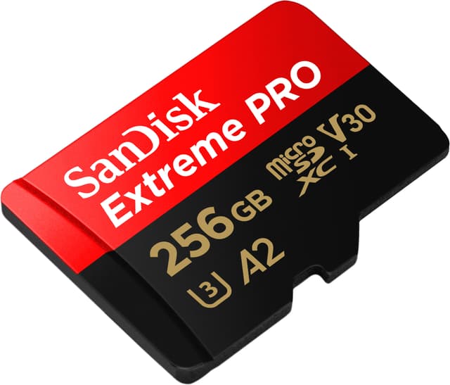 SanDisk Extreme PRO® 256 GB microSDXC™ UHS-I-kort med adapter