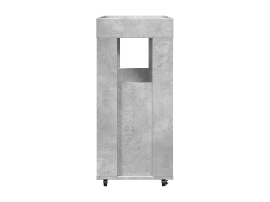 Chariot de bar gris béton 60x39,5x89 cm bois d'ingénierie