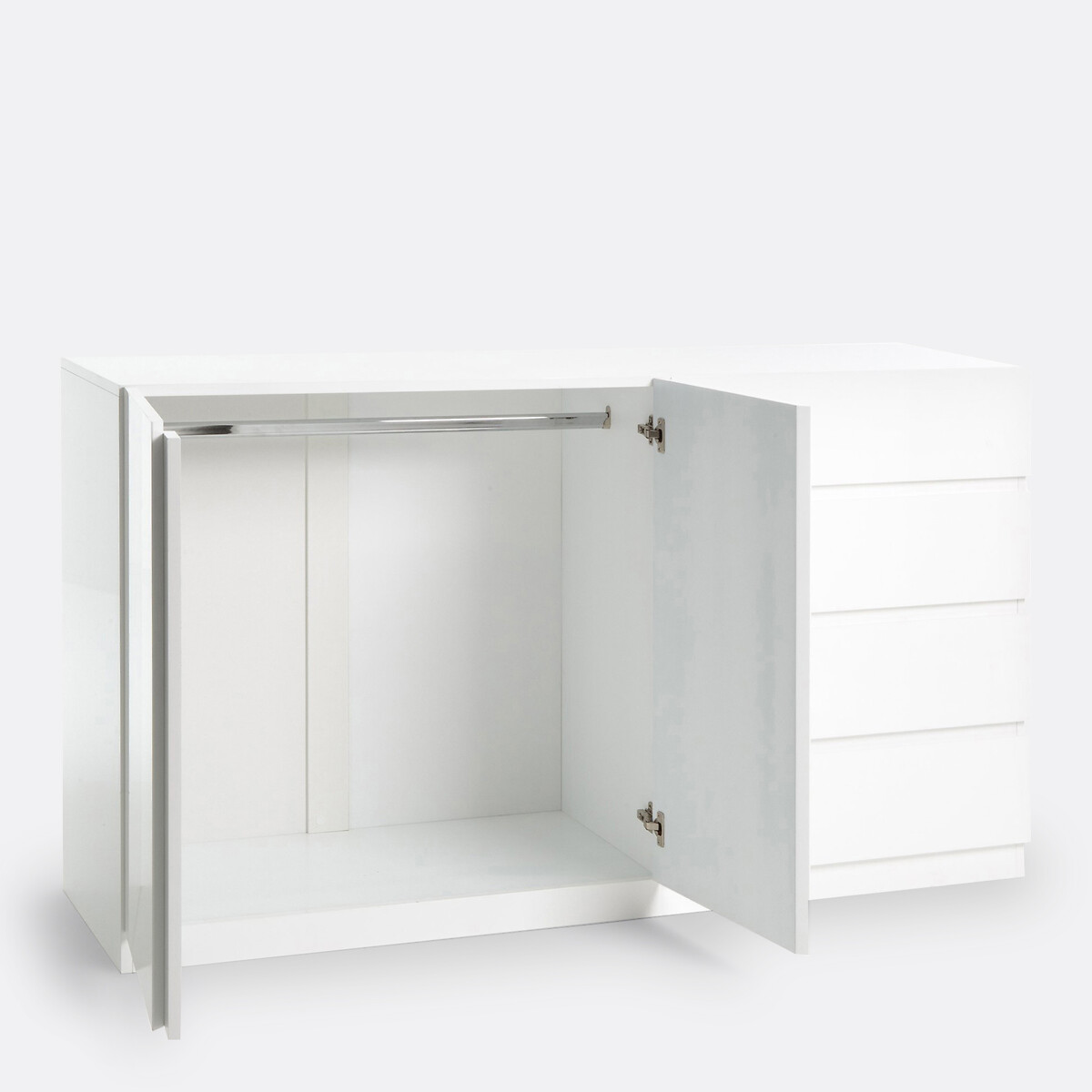 LA REDOUTE INTERIEURS<br>Armário baixo 2 portas, guarda-roupa e 4 gavetas, Léo