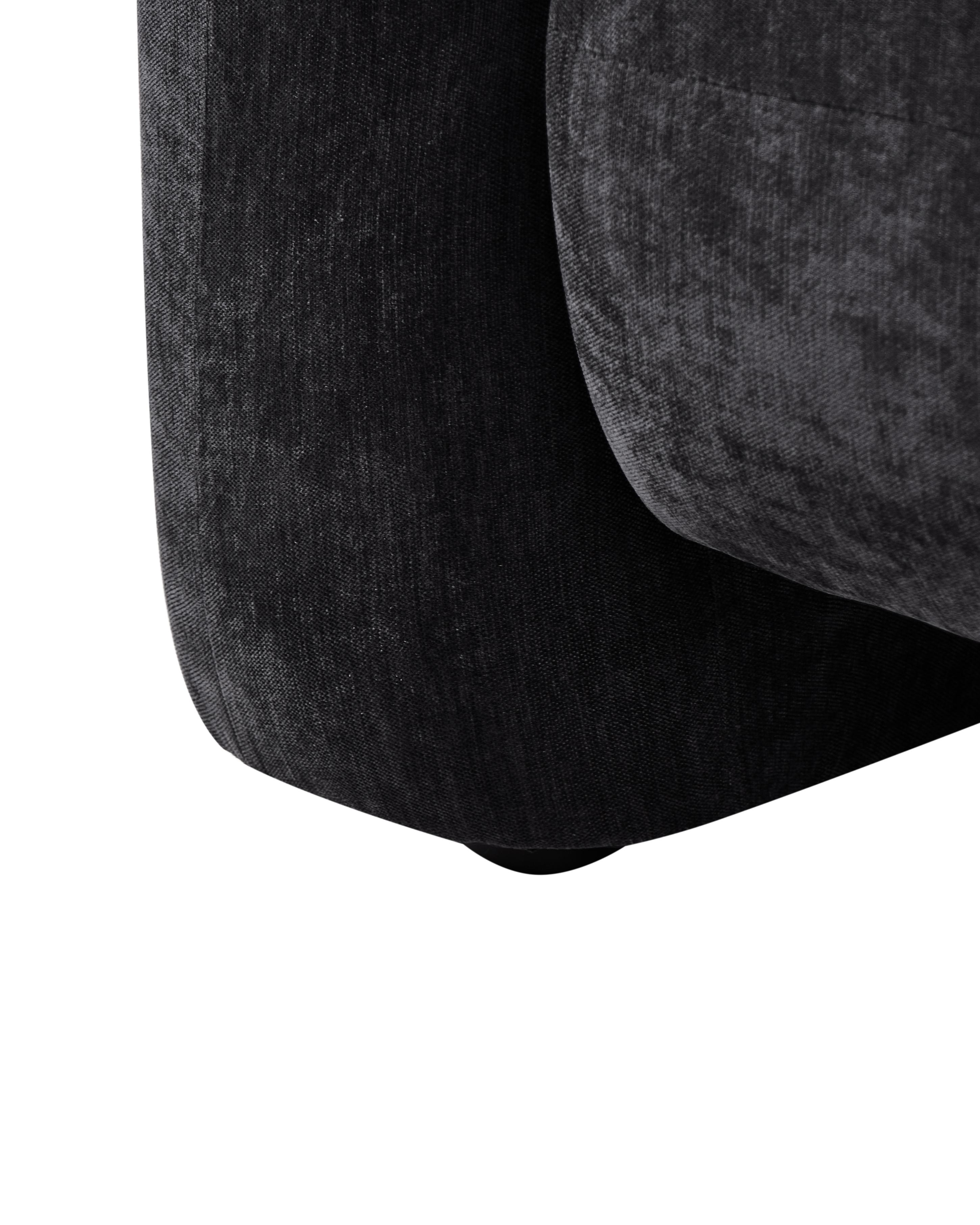 Fauteuil LEIREN Chenille Zwart