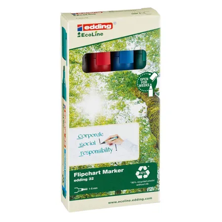 edding 32 EcoLine Flipchartmarker Set, 4 Stück