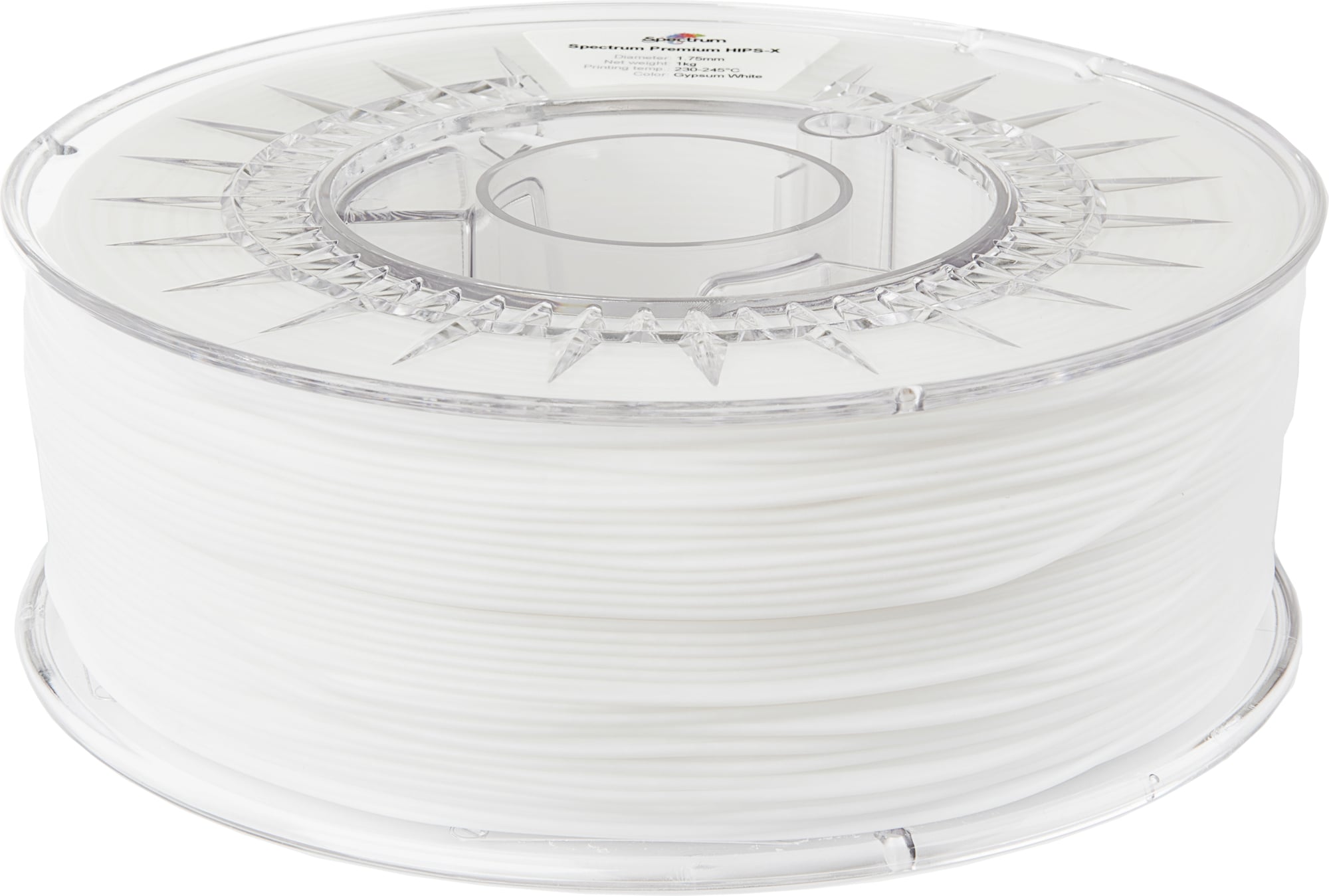 Spectrum  HIPS-X Gypsum White, 1,75 mm / 1000 g    Schlagzähes Filament mit hoher Oberflächenhärte in Weiß