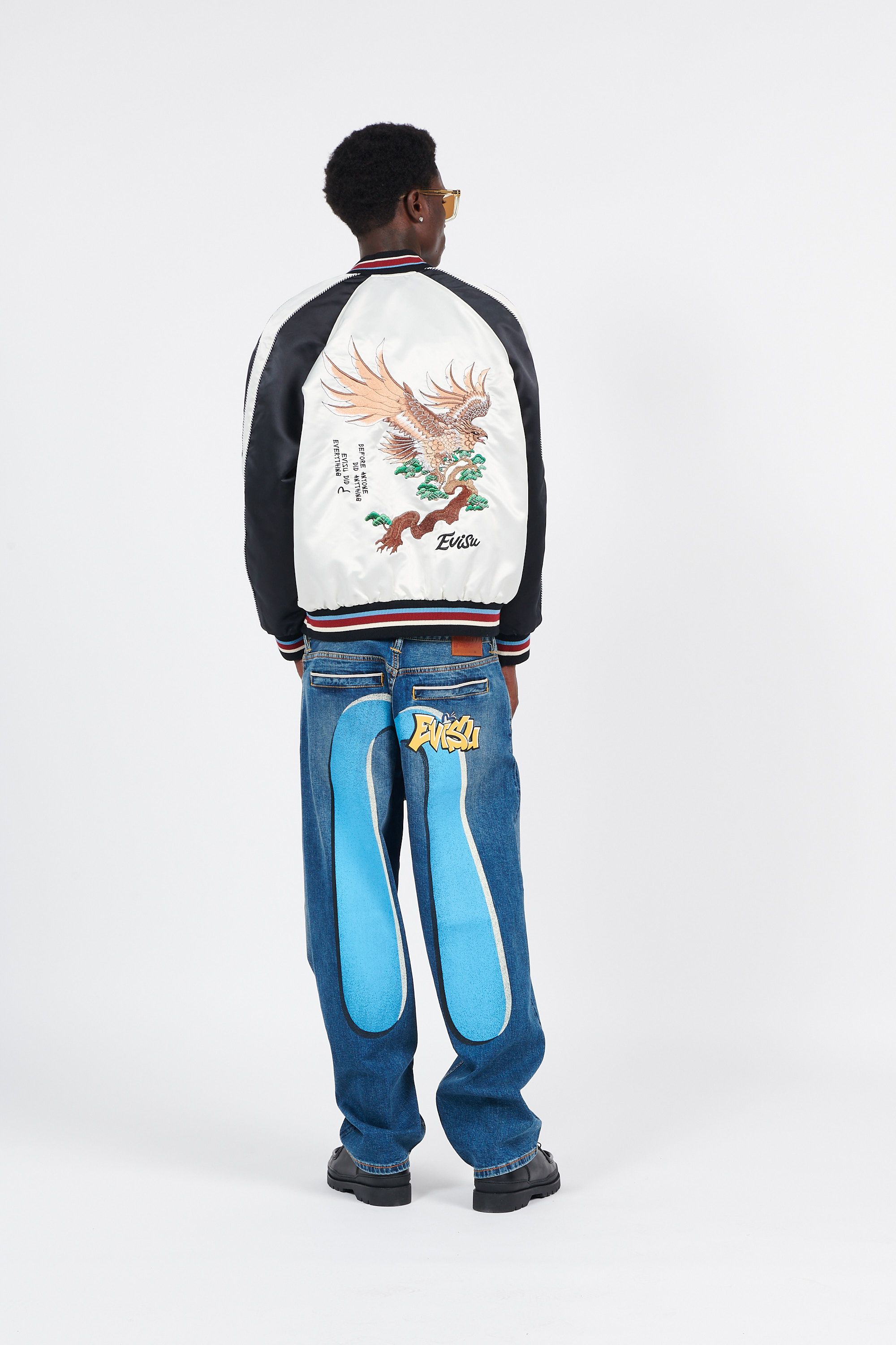 EVISU jean graffiti daicock Bleu
