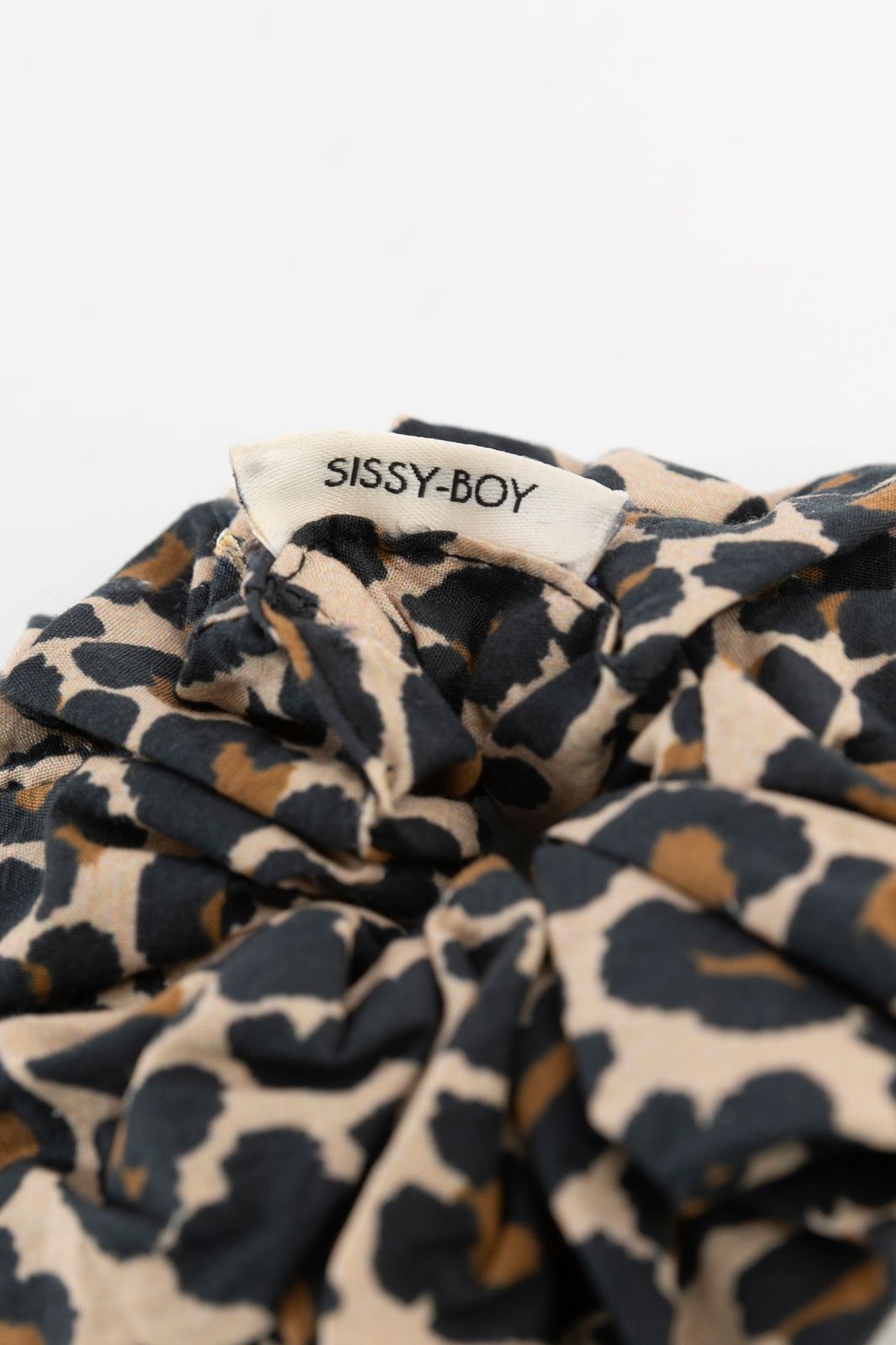 Bruine scrunchie met leopard print