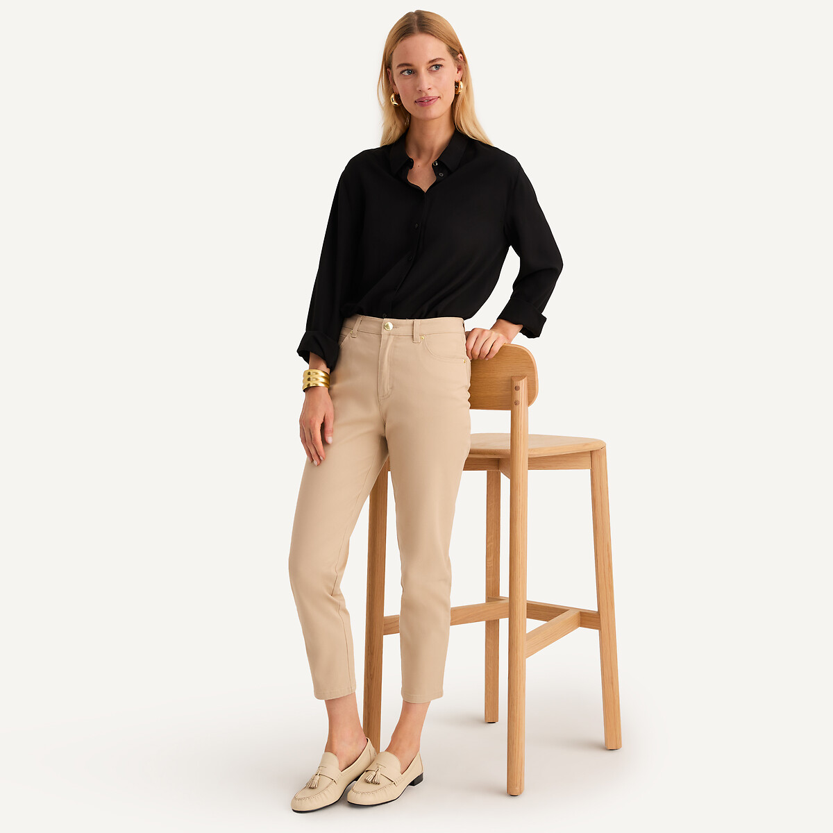 ANNE WEYBURN<br>Direita 7/8 broek, stretch katoen