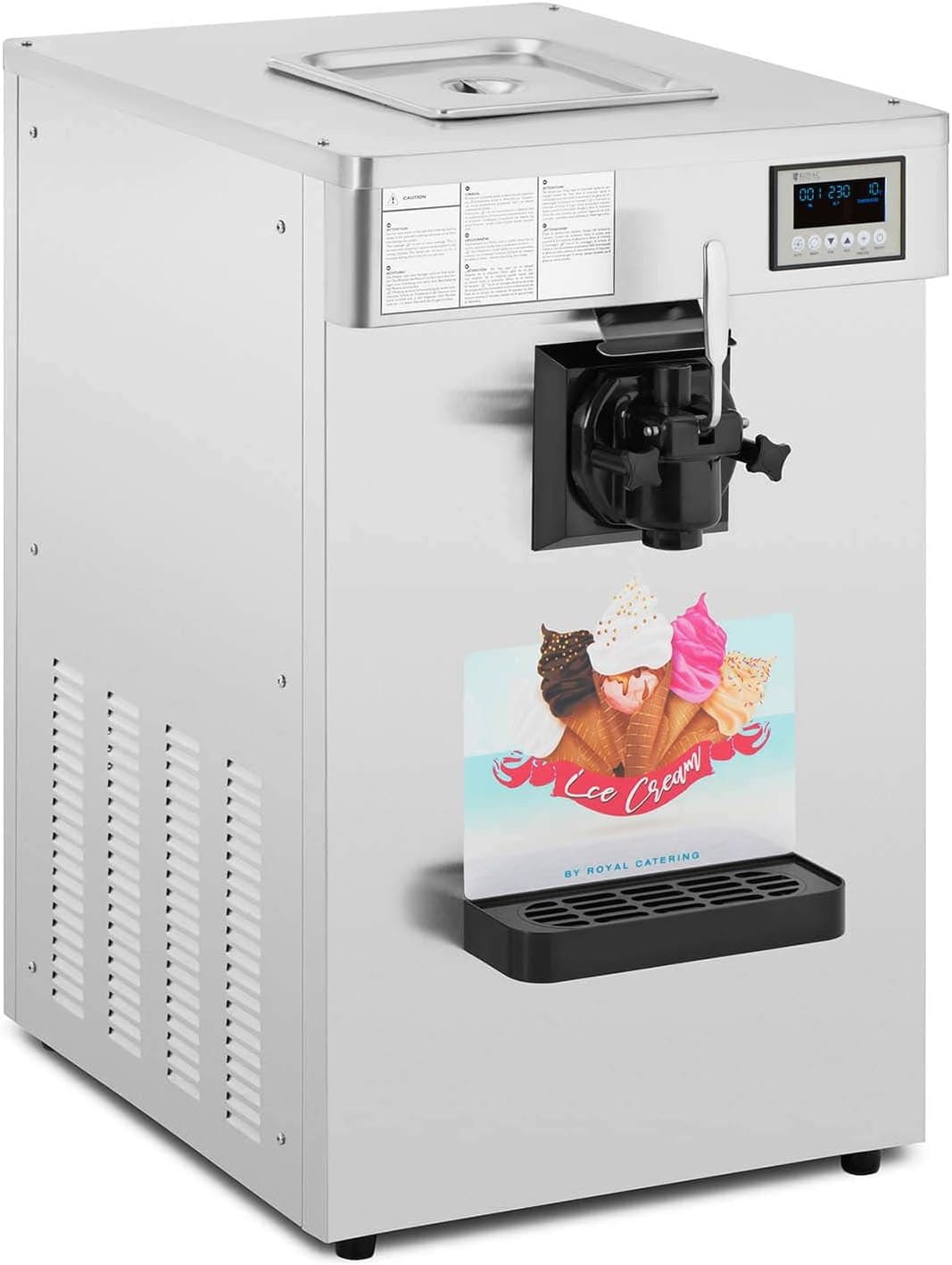 Royal Catering Softeismaschine 1290 W 18 l/h Behälter: 10 l 1 Geschmacksrichtung Softeismaschine Gastro professionelle Softeismaschine
