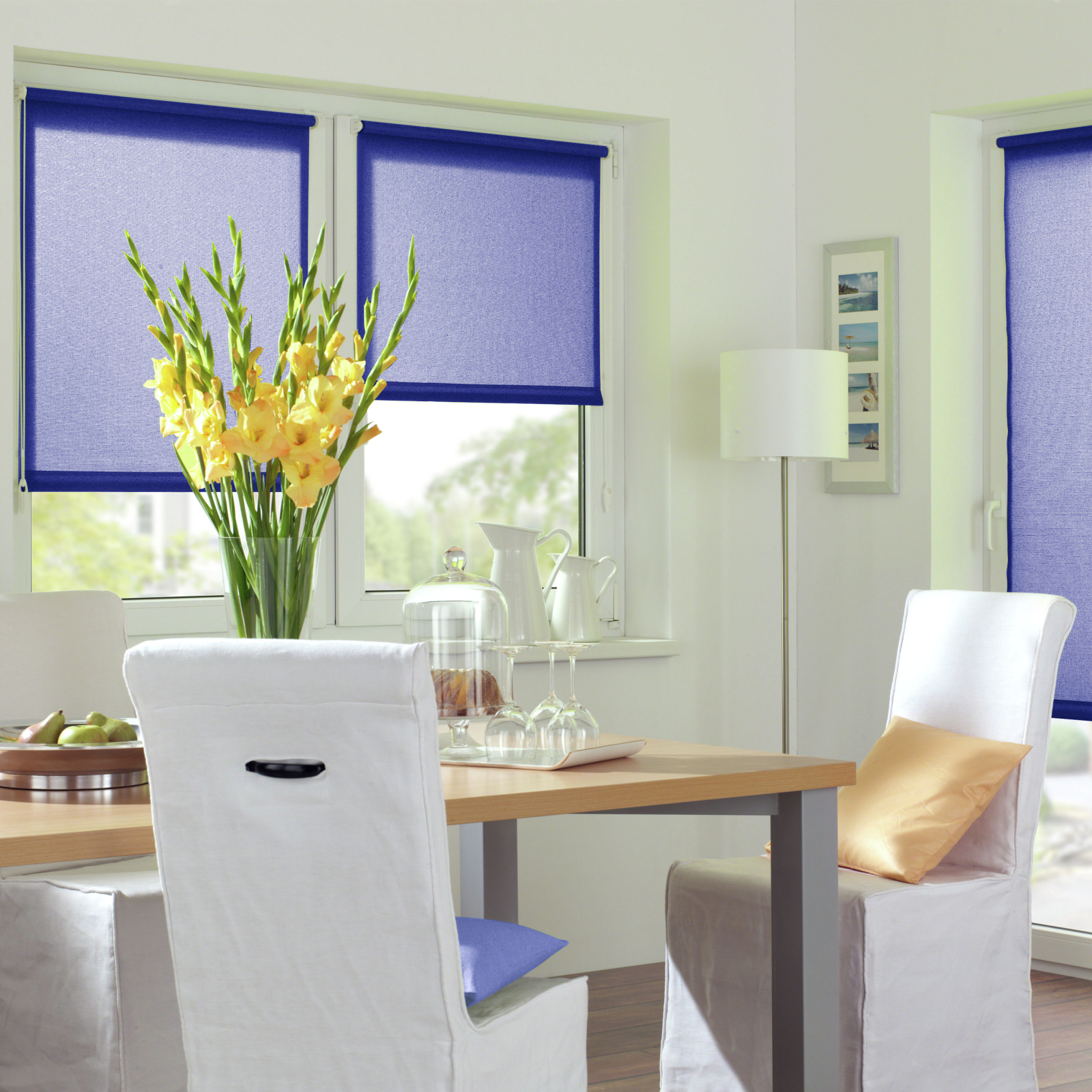 Mini Klemmrollo MARA - blau - 60x150 cm