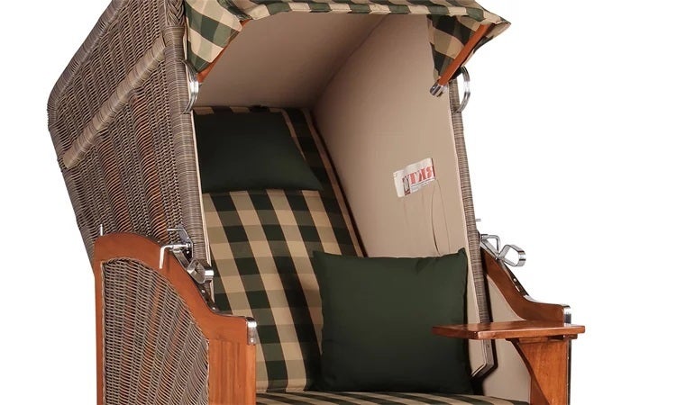 Strandstoel Nordstrand Single Mahonie PE grijs Design 506
