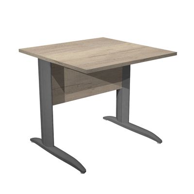 Bureau droit Trend - L80 - Pieds métal en L - plateau imitation chêne canadien - pied métal anthracite