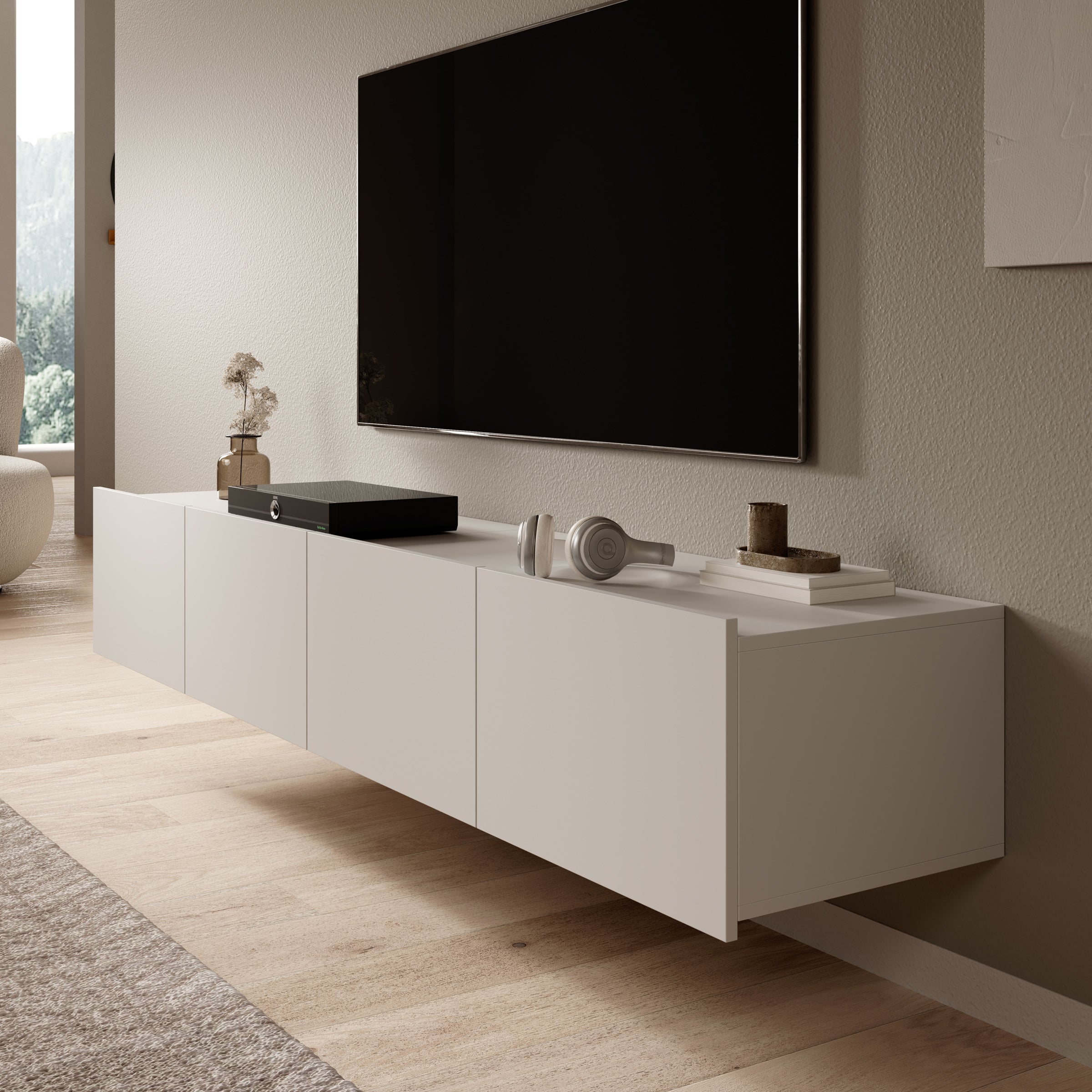 Calgary - TV-Meubel met 4 deuren - Beige - 200x43x37 cm