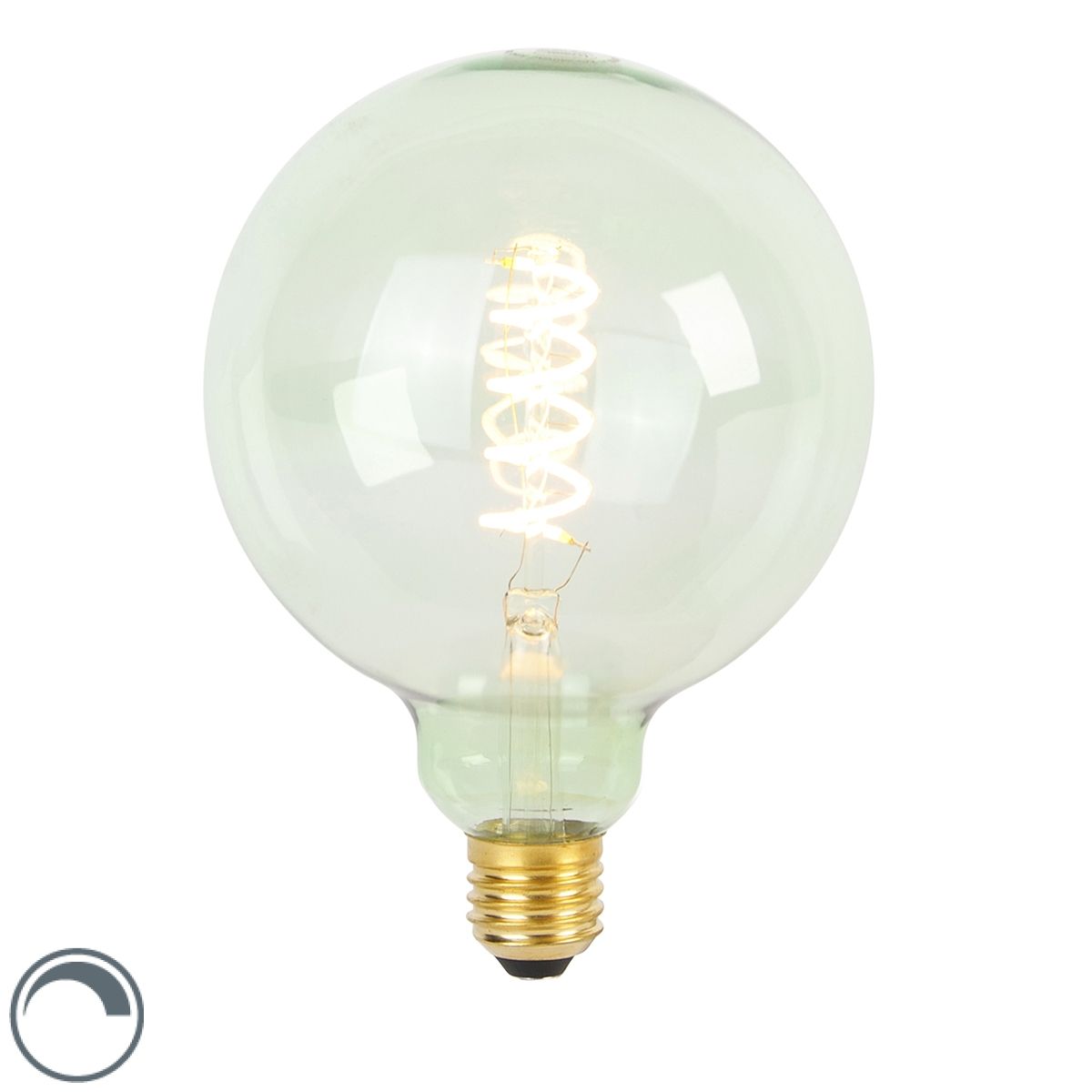 E27 dimbare LED spiraal filament lamp G125 groen 4W 180 lm 1800K
