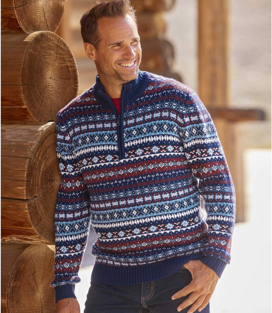 Pull Camionneur Tricot Jacquard