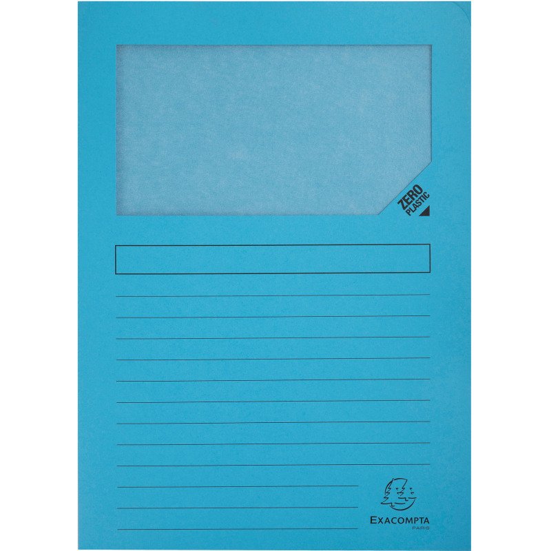 Chemises coin papier avec fenêtre Super Exacompta A4 160 g couleurs assorties - Paquet de 50