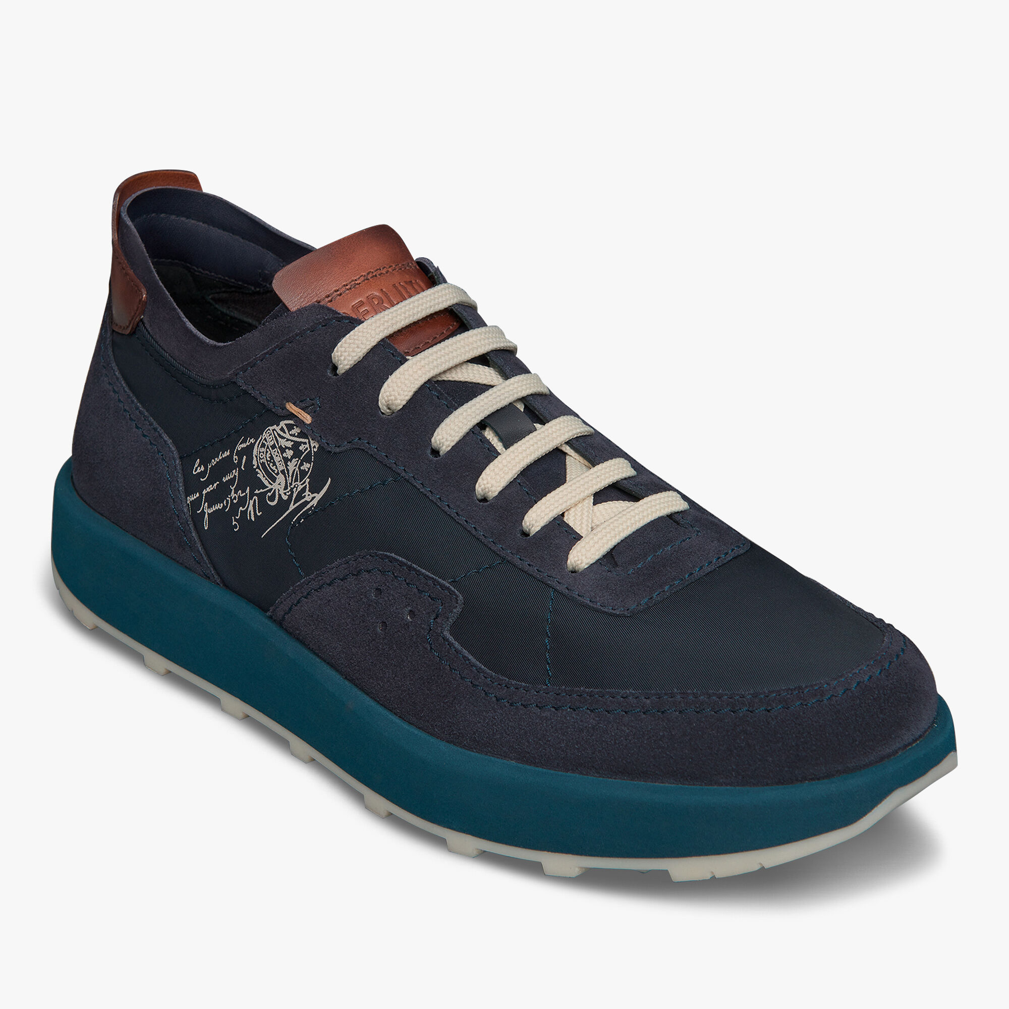 Sneaker Light Track En Veau Velours Et Nylon