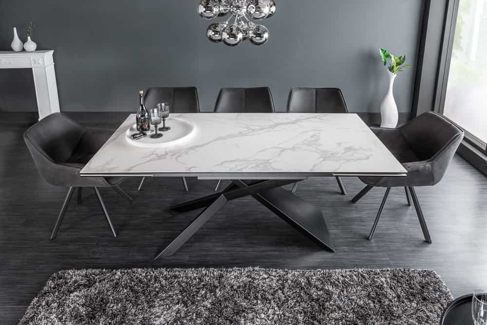 Ausziehbarer Esstisch EUPHORIA 180-220-260cm Marmor weiß Keramik made in Italy