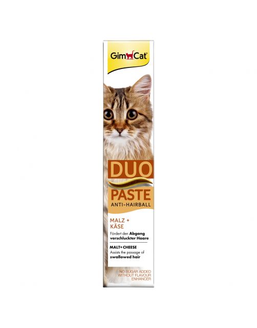 Gimcat Duo-Pasta Kaas Met Mout - Kattensnack - Kaas Mout 50 g Anti-Hairball