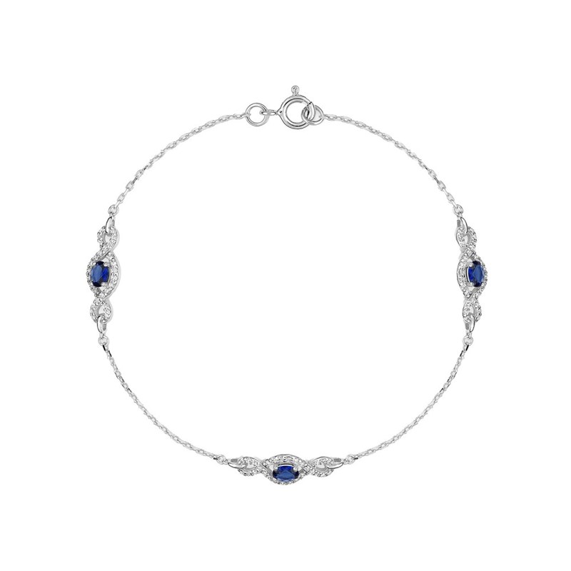 Bracelet Femme - Oxyde de zirconium - Argent 925 - Longueur : 18 cm