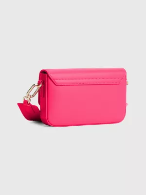 Bolsa transversal de couro com fecho giratório